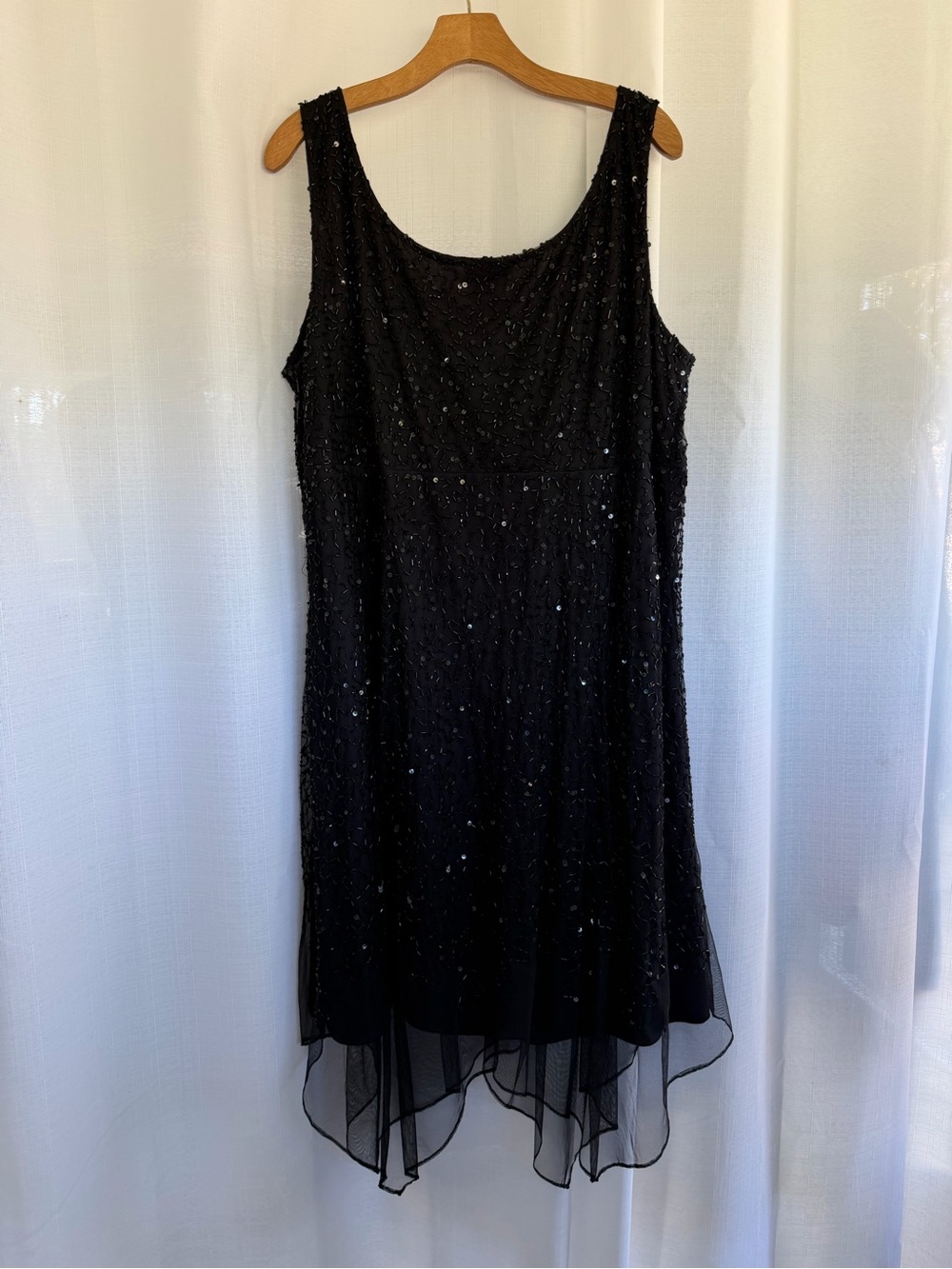 Marina Black Beaded Sequin Cocktail Dress Women’s Size 18 Formal Evening - Picture 4 of 6